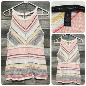 White House Black Market Sweater Tank Top Women’s S Knit Stripe (Read)